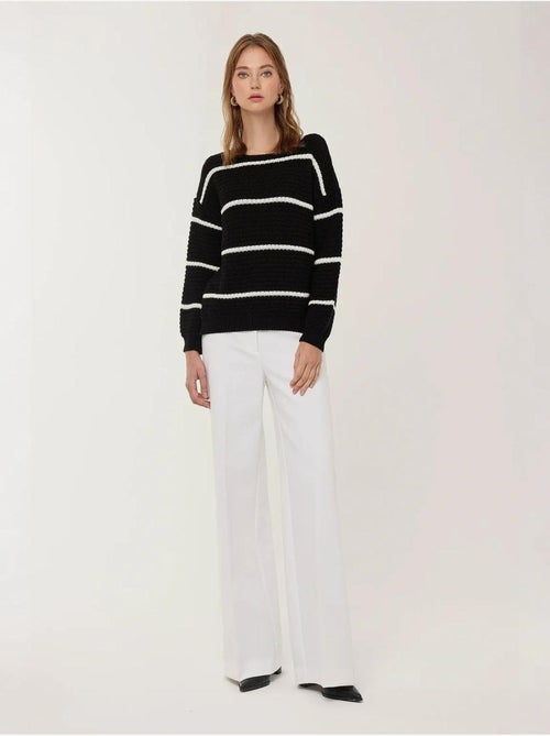 Pull en tricot rayé coupe ample - Kiabi
