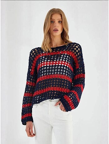 Pull en tricot rayé surdimensionné mixray
