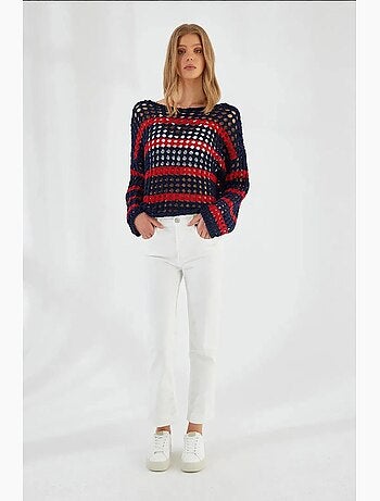 Pull en tricot rayé surdimensionné mixray