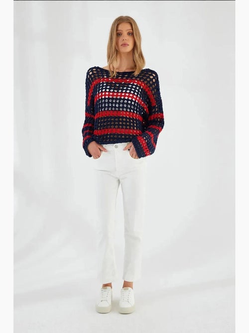 Pull en tricot rayé surdimensionné mixray - Kiabi
