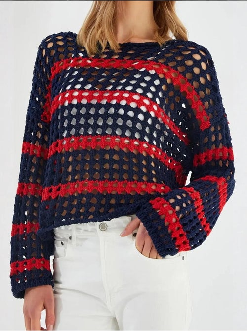 Pull en tricot rayé surdimensionné mixray - Kiabi