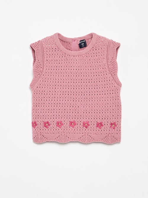 Pull en tricot sans manches - Kiabi