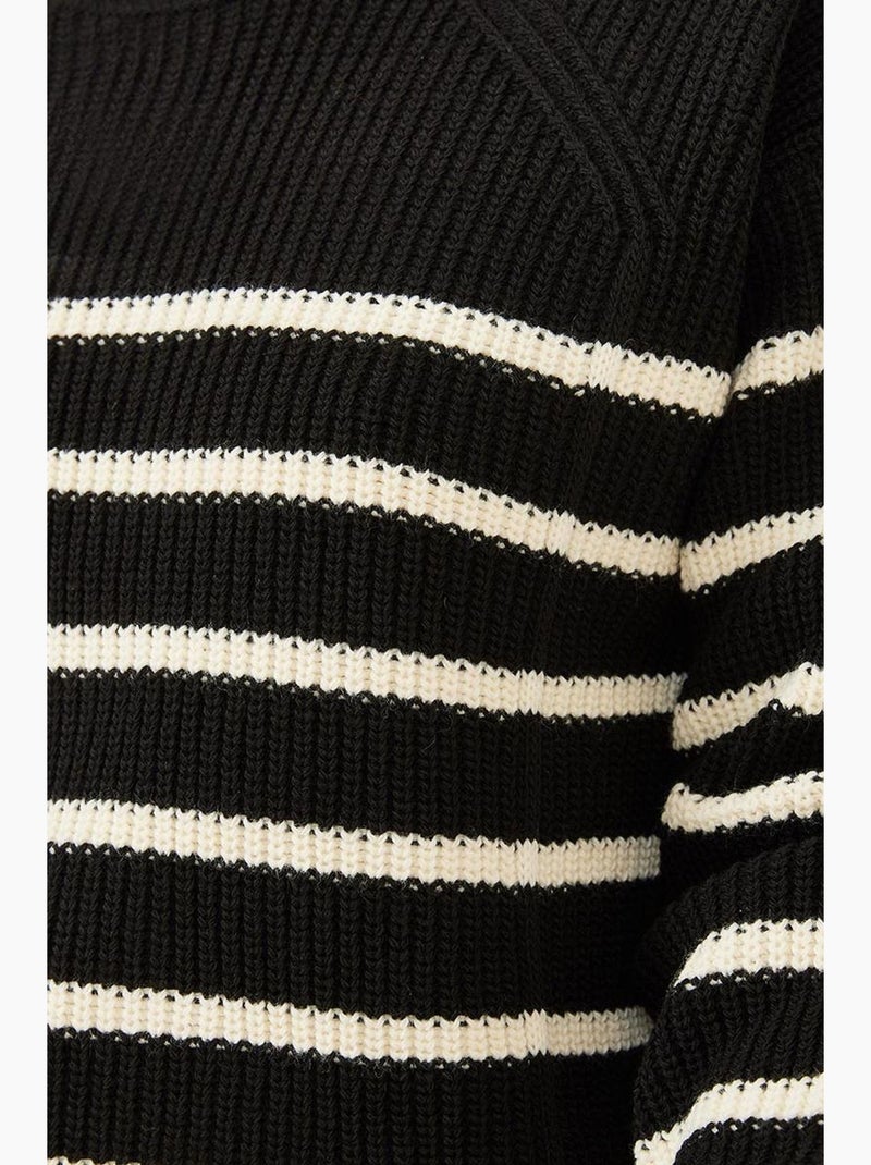 Pull en tricot selanik rayé lucci Noir - Kiabi