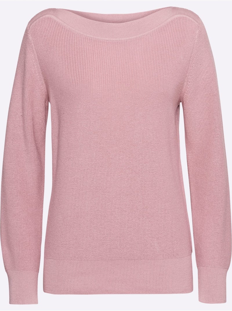 Pull en tricot structure côtelée - taille standard - witt Rose - Kiabi