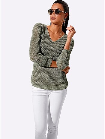 Pull En Tricot Superbe Fil Fantaisie - Taille Standard - helline