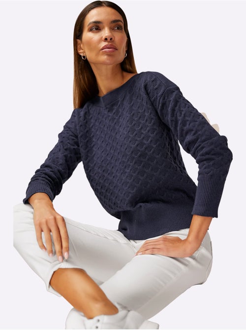 Pull En Tricot Superbe Motif Tricoté - Taille Standard - helline - Kiabi