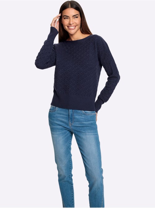 Pull En Tricot Superbe Motif Tricoté - Taille Standard - helline - Kiabi