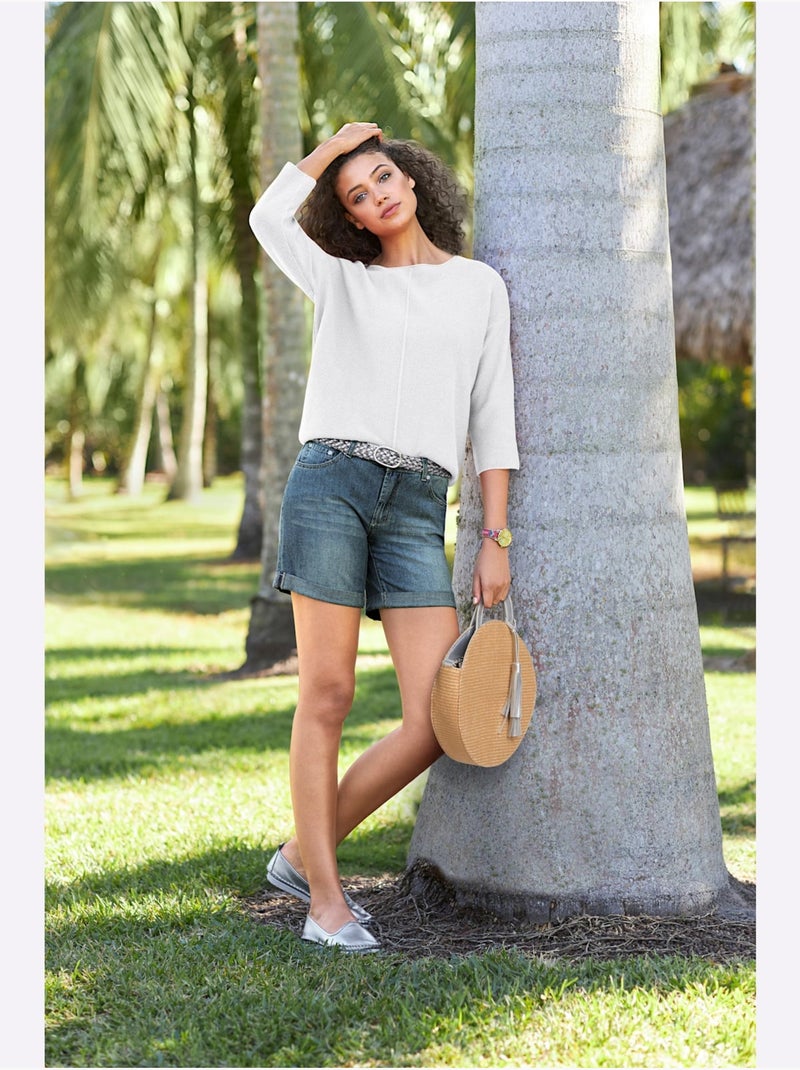 Pull En Tricot Superbe Tricot - Taille Standard - Helline Blanc - Kiabi