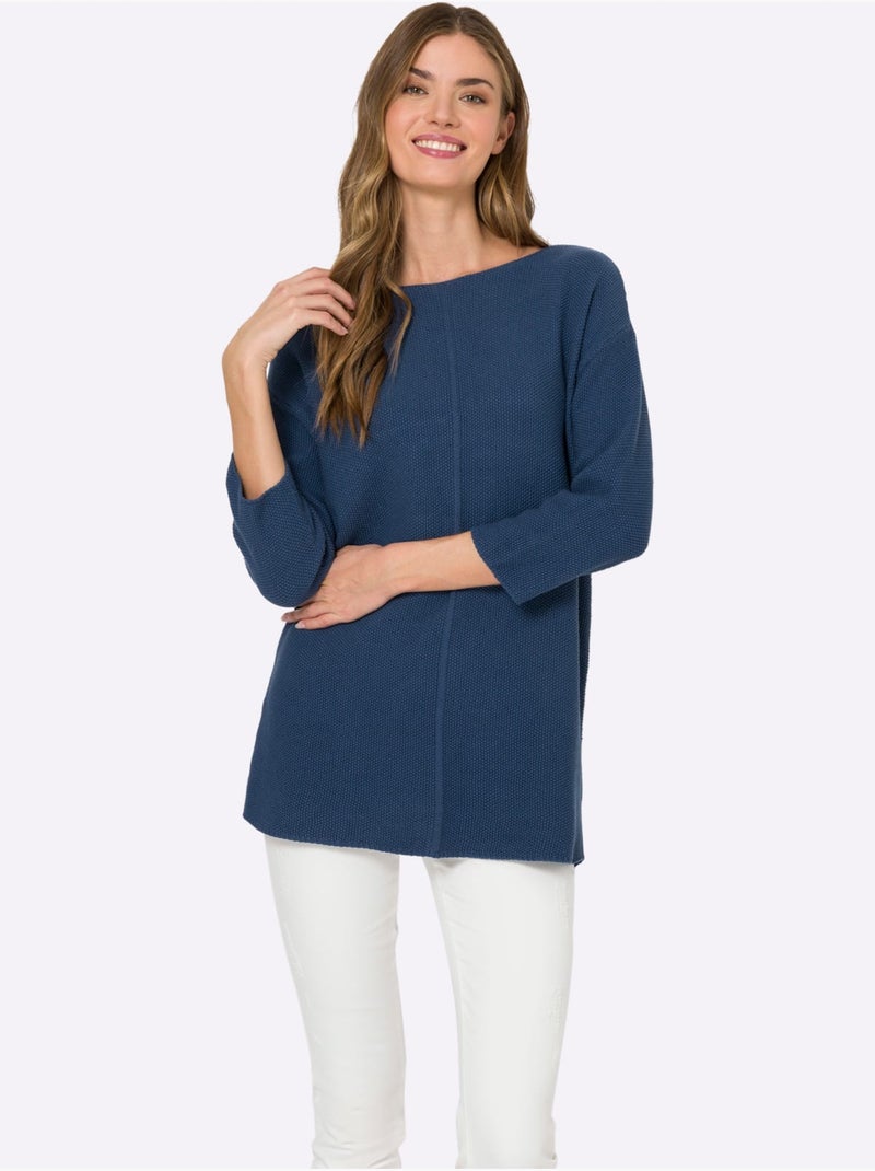 Pull En Tricot Superbe Tricot - Taille Standard - Helline Bleu jean - Kiabi