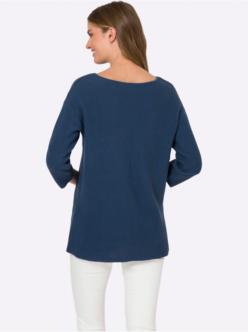 Pull En Tricot Superbe Tricot - Taille Standard - Helline Bleu jean - Kiabi