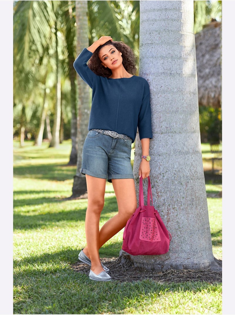 Pull En Tricot Superbe Tricot - Taille Standard - Helline Bleu jean - Kiabi