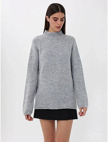Pull en tricot surdimensionné à col montant