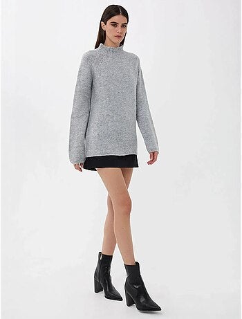 Pull en tricot surdimensionné à col montant