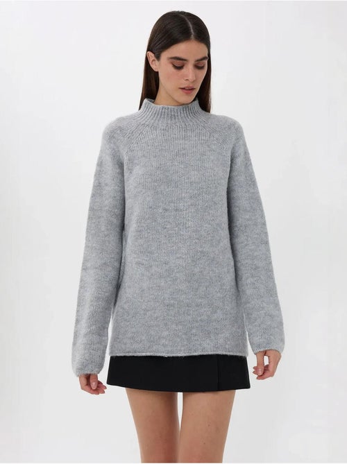 Pull en tricot surdimensionné à col montant - Kiabi Pull en tricot surdimensionné à col montant - Kiabi