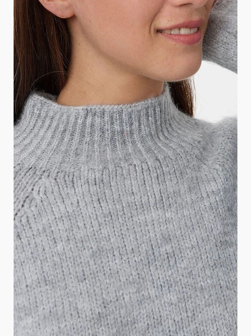 Pull en tricot surdimensionné à col montant hiccup Gris - Kiabi