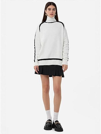 Pull en tricot surdimensionné avec détails contrastés