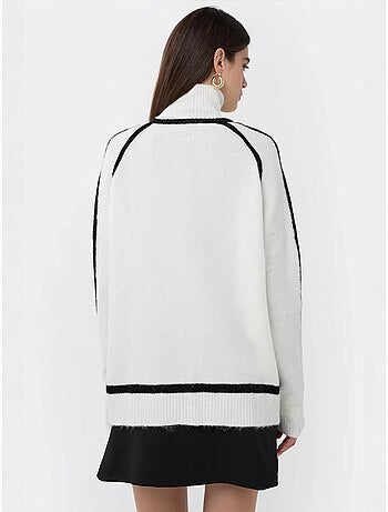 Pull en tricot surdimensionné avec détails contrastés