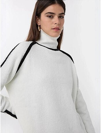 Pull en tricot surdimensionné avec détails contrastés