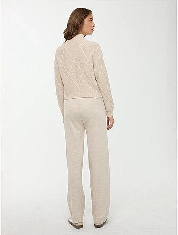 Pull en tricot texturé à demi-col roulé