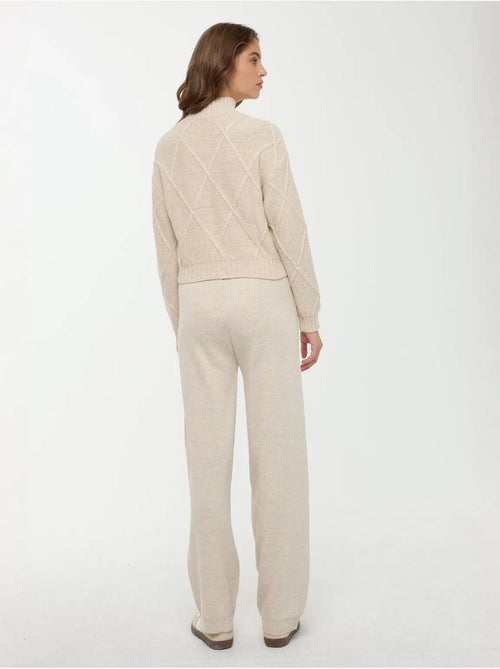 Pull en tricot texturé à demi-col roulé - Kiabi