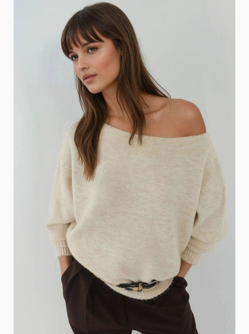 Pull en tricot texturé sans bretelles hiccup - Kiabi Pull en tricot texturé sans bretelles hiccup - Kiabi