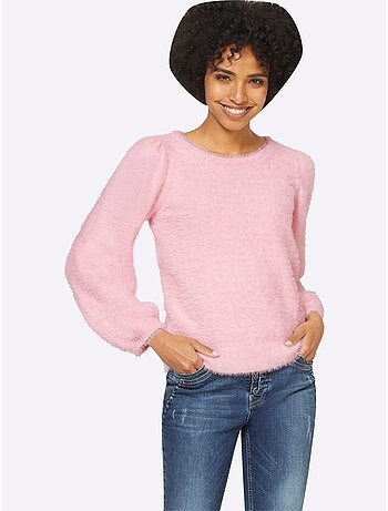 Pull en tricot très chaud avec encolure ronde et manches larges - Taille standard - Helline