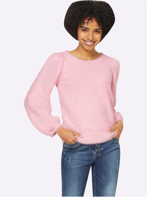 Pull en tricot très chaud avec encolure ronde et manches larges - Taille standard - Helline - Kiabi