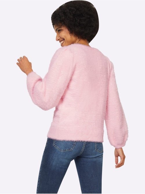 Pull en tricot très chaud avec encolure ronde et manches larges - Taille standard - Helline - Kiabi