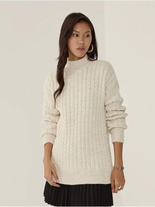 Pull en tricot tressé - Kiabi