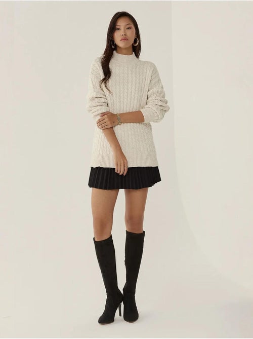 Pull en tricot tressé - Kiabi