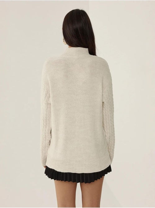 Pull en tricot tressé - Kiabi