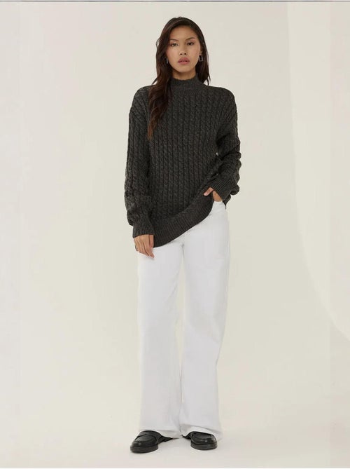 Pull en tricot tressé - Kiabi