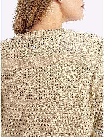 Pull En Tricot Tricot Ajouré - Taille Standard - Sheego
