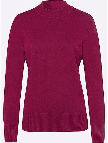 Pull en tricot manches et ourlet à bords-côtes extensibles - taille standard - moda vilona