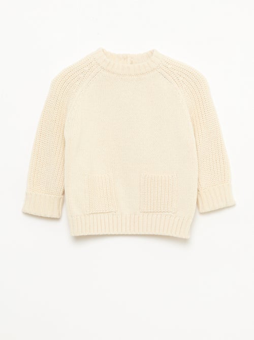 Pull en tricot uni - Kiabi