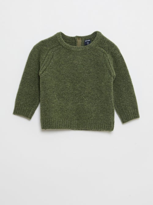 Pull en tricot uni maille grosse jauge - Kiabi