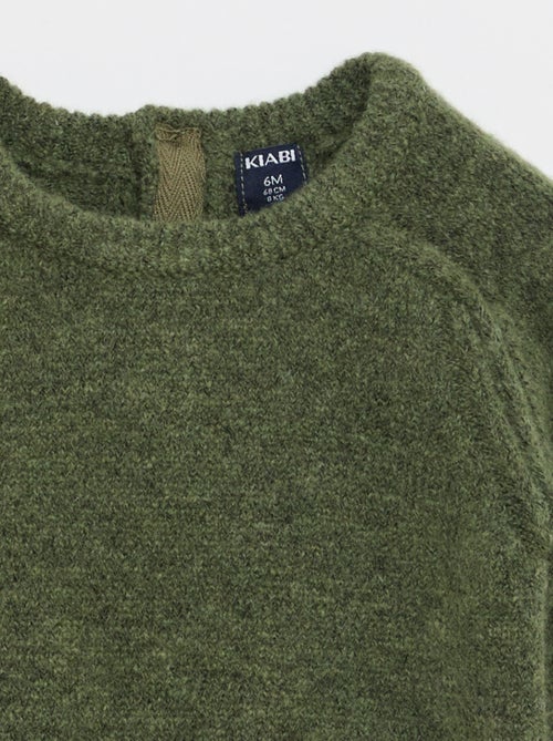 Pull en tricot uni maille grosse jauge - Kiabi