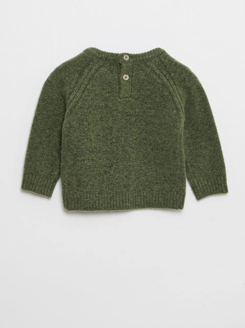 Pull en tricot uni maille grosse jauge - Kiabi