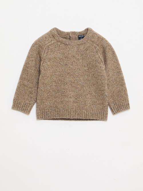 Pull en tricot uni maille grosse jauge - Kiabi