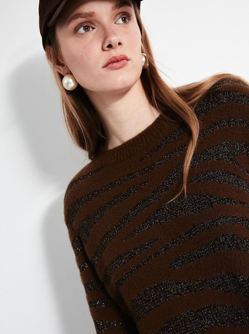 Pull en tricot zèbre Marron - Kiabi