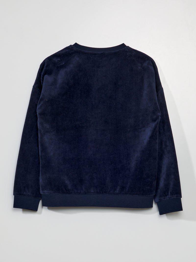 Veste Velours Côtelé Marine Homme Nttitudoo - Taille Poitrine 45 - Façon Aviateur