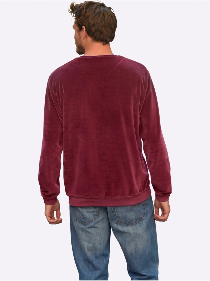 Pull en velours ras qualité velours ras doux - taille standard - witt Violet aubergine - Kiabi