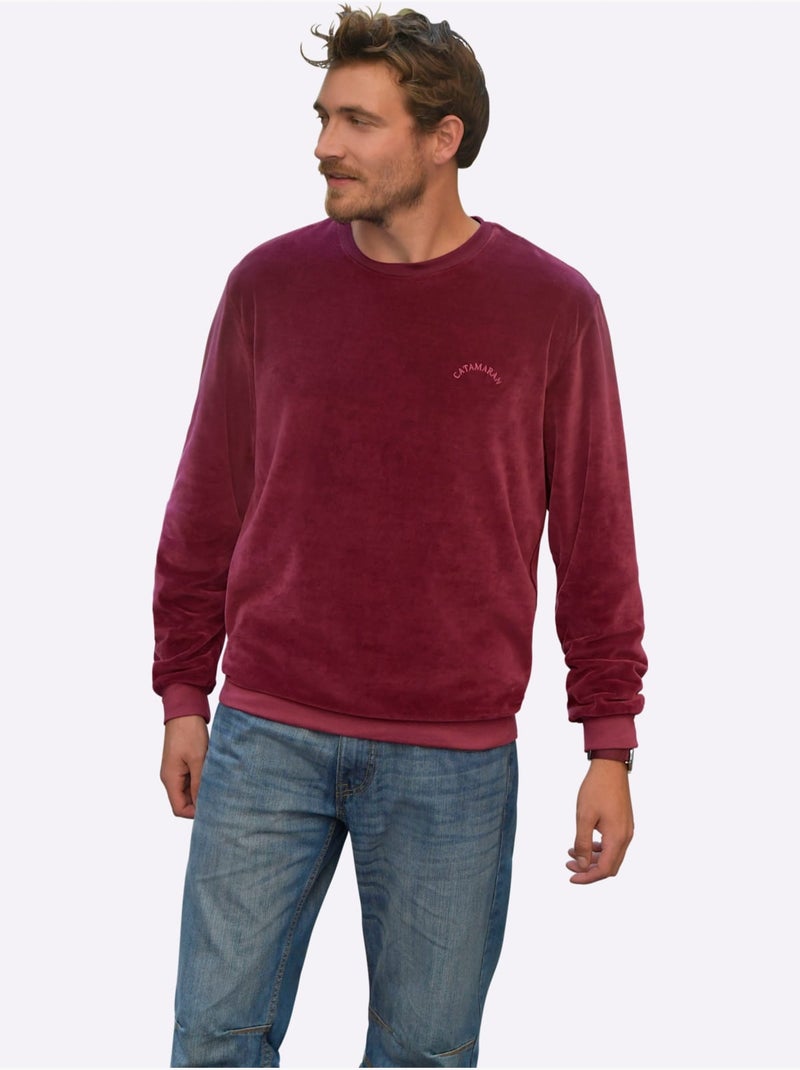Pull en velours ras qualité velours ras doux - taille standard - witt Violet aubergine - Kiabi