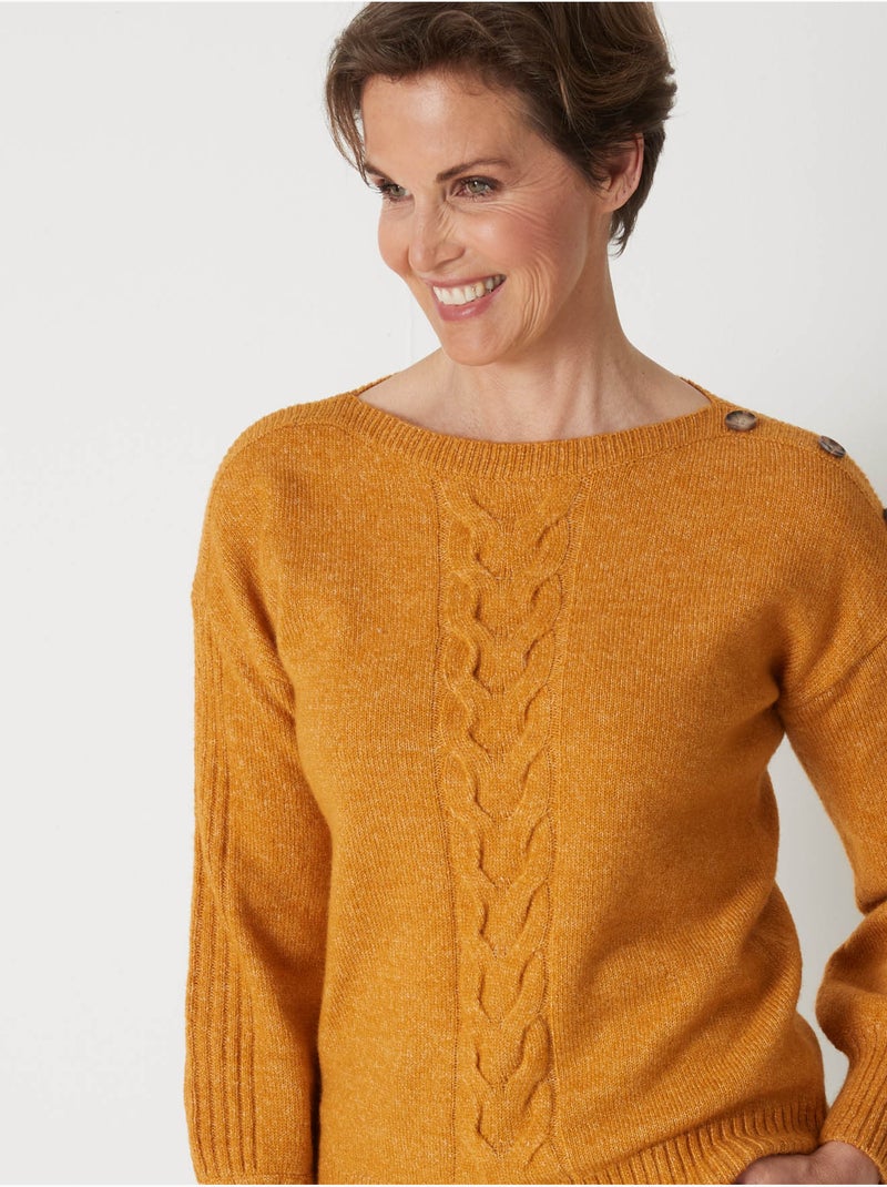 Pull encolure bateau torsadé - DAXON Jaune - Kiabi