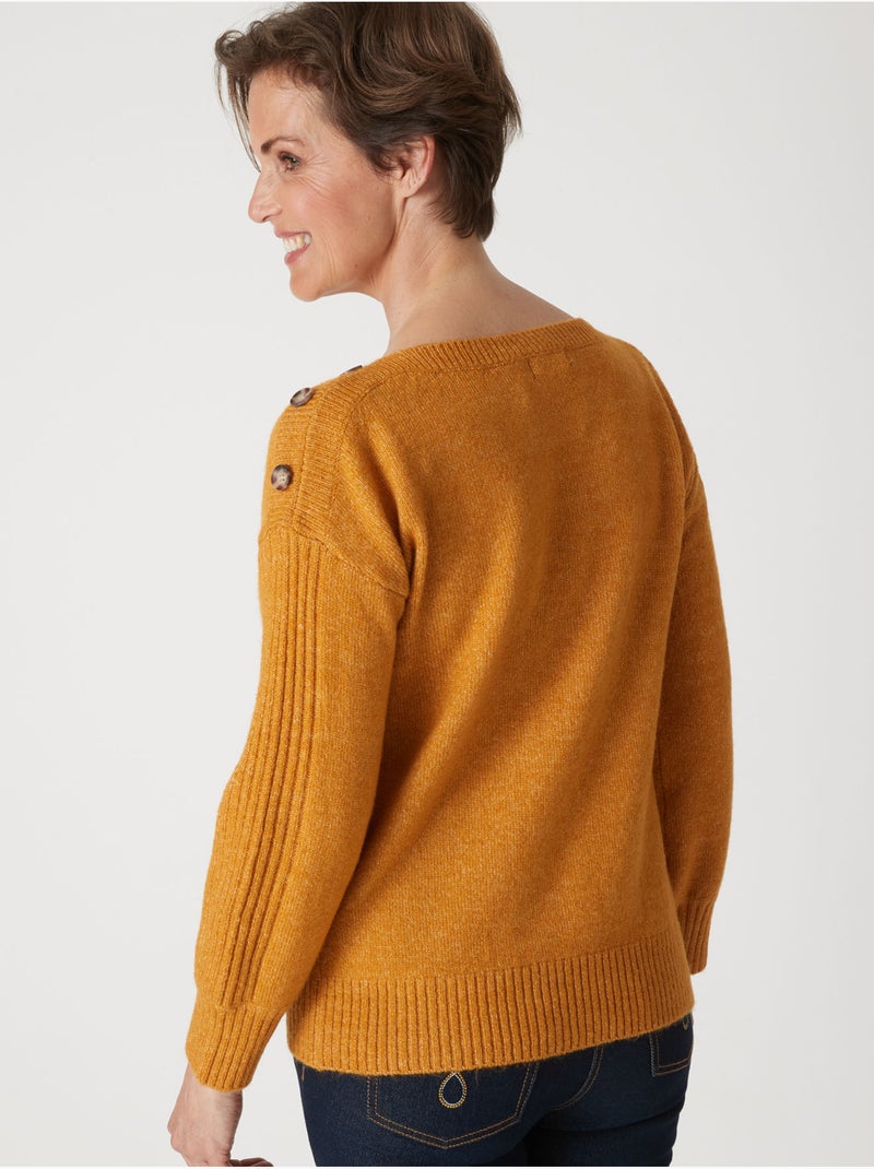 Pull encolure bateau torsadé - DAXON Jaune - Kiabi