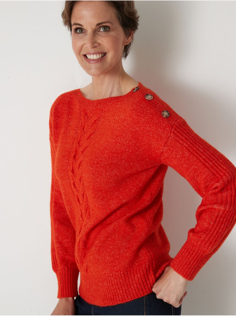 Pull encolure bateau torsadé - DAXON Orange - Kiabi