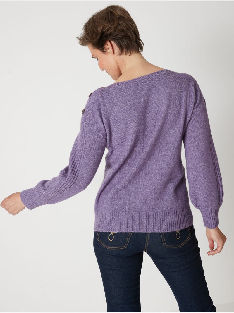Pull encolure bateau torsadé - DAXON Violet - Kiabi