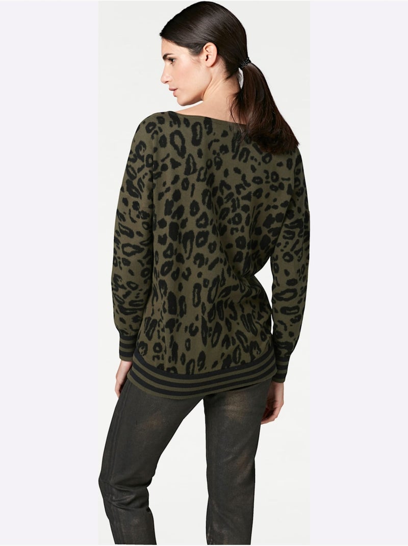 Pull encolure ronde - taille standard - helline Vert olive - Kiabi