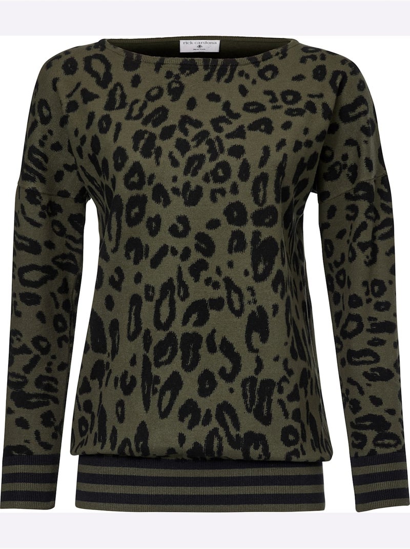 Pull encolure ronde - taille standard - helline Vert olive - Kiabi