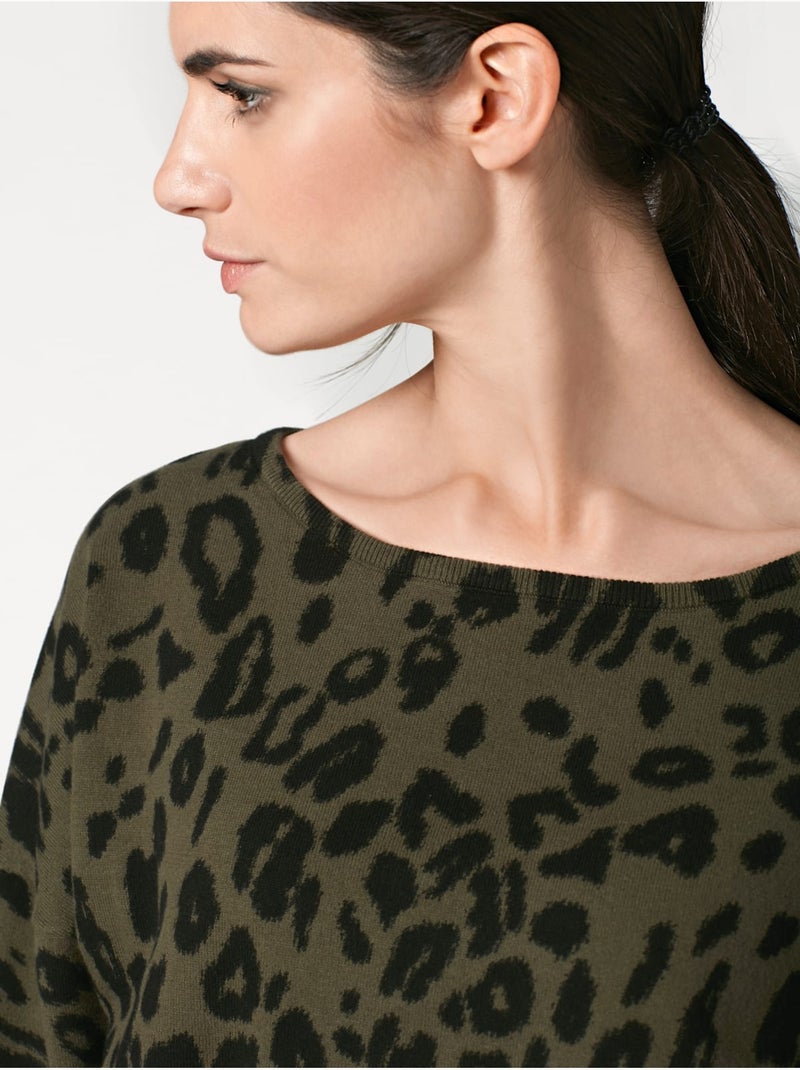 Pull encolure ronde - taille standard - helline Vert olive - Kiabi